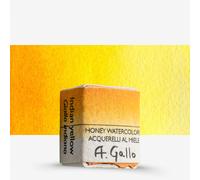 A. Gallo : Handmade Watercolour Paint : Half Pan : Indian Yellow