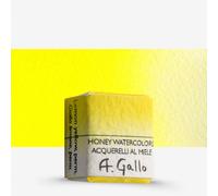 A. Gallo : Handmade Watercolour Paint : Half Pan : Lemon Yellow Permanent