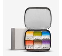 A. Gallo : Handmade Watercolour Paint : Metal Tin : Holds Up To 6 Half Pans : Landscape : Set of 6