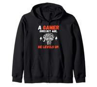 A gamer does not age he levels up lustiges Gaming Zip Hoodie
