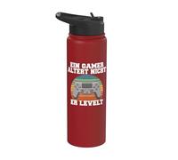 A Gamer Doesn't Age, he Levels Stainless Steel Insulated Water Bottle