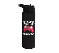 A Gamer Doesn't Age, he Levels Stainless Steel Insulated Water Bottle