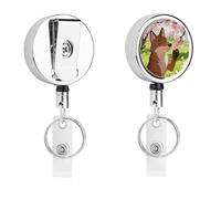 A Gentle Sniff in The Cherry Breeze Badge Holder Retractable Metal Badges Clip Portable Nylon Cord Badge Holders Stainless Steel Cord Key Chain 26.8 Inch for ID Card Name Card Clip