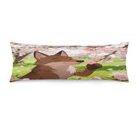 A Gentle Sniff in The Cherry Breeze Body Pillowcase Soft Breathable Full Long Pillow Cover 20x54 Inches Polyester Pillow Case with Hidden Zipper Closure for Bedroom Home Decorations