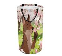 A Gentle Sniff in The Cherry Breeze Laundry Hamper Waterproof Polyester Laundry Baskets Collapsible Dirty Clothes Storage Basket Clothes Hampers with Sturdy Handles for Travel Bedroom