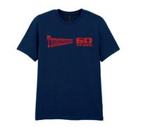 A GERRY ANDERSON Thunderbirds 60th Anniversary Logo T-Shirt (UK, Alpha, M, Regular, Regular) Black