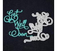 A Get Well Soon Sentiments Metal Cutting Die, Cutter Stencil, Card Making, Paper Crafts, Scrapbooking, E1