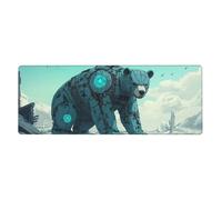 A Giant Blue Bear Mouse Pad In Big Extended Non-Slip Rubber Base Mousepad With Stitched Edges Gaming Pc Desktop Large Mouse Pad 11.8x31.5
