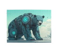 A Giant Blue Bear Wooden Puzzle 500 Piece Jigsaw Puzzle for Adults Challenging Puzzle for Game Size 15"x20.4"