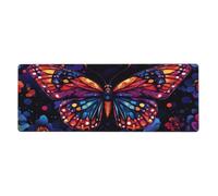A Giant Blue-Purple Butterflyfloral Print Mousepad Laptop Keyboard Mat Large Mouse Pad With Stitched Edges Long Non-Slip Rubber Base Spring Desk Pad For Office Home Desk Decor, 31.5" X 11.8"