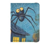 A Giant Insect Is Spinning A Web Leather Passport and Vaccine Card Holder Combo Travel Passport Wallet With Vaccination Card Slot Cute Passport Book Waterproof, A giant insect is spinning a web, One
