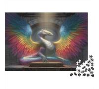 A Giant Snake Dragon with Rainbow Wings Spread Out Rätsel Für Erwachsene || Familienspaß-Puzzles 1000pcs (75x50cm) Erwachsene