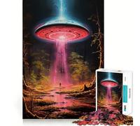 A Girl And Her UFO Jigsaw Puzzles 1000 Pieces for Adults Think Sharper True Detail Home Play Christmas Surprise (50x75cm)