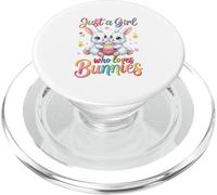 A Girl Loves Bunnies Easter Two Cute Bunnies Eggs Lover PopSockets PopGrip for MagSafe