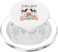 A Girl Loves Bunnies Easter Two Cute Bunny Cows Eggs Lover PopSockets PopGrip for MagSafe