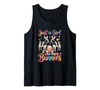 A Girl Loves Bunnies Easter Two Cute Bunny Cows Eggs Lover Tank Top
