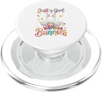 A Girl Loves Bunnies Easter Two Cute Bunny Gooses Eggs Lover PopSockets PopGrip for MagSafe