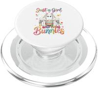 A Girl Loves Bunnies Easter Two Cute Bunny Horses Eggs Lover PopSockets PopGrip for MagSafe