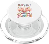 A Girl Loves Bunnies Easter Two Cute Bunny Pigs Eggs Lover PopSockets PopGrip for MagSafe
