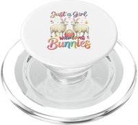 A Girl Loves Bunnies Easter Two Cute Bunny Sheeps Eggs Lover PopSockets PopGrip for MagSafe