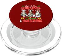 A Girl Loves Cows And Christmas Three Santa Reindeer Elf PopSockets PopGrip for MagSafe