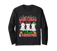 A Girl Loves Dogs and Christmas Three Santa Reindeer Elf Long Sleeve T-Shirt