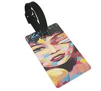 A Girl Lying with Her Arm Up Looking Upwards 2 Pcs Luggage Tags, Privacy Cover ID Label Loop and Address Card for Travel Bag Suitcase