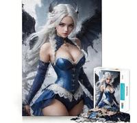 A Girl of Sapphire Feather Jigsaw Puzzles for Adults 1000 Pieces Unwind Game Firm Edge Playful Challenge Wall Display (50x75cm)