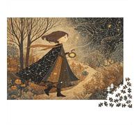 A Girl Wearing A Starry Cloak, Cosmic Sky Scene Jigsaw Puzzles. 1000pcs (75x50cm) Whimsical Challenge Toy for Educational Games Gifts