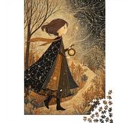 A Girl Wearing A Starry Cloak, Cosmic Sky Scene Jigsaw Puzzles for Adults And Kids. 1000 Pieces Whimsical Challenge Toy Educational Game Home Decor 70x50cm/1000pcs