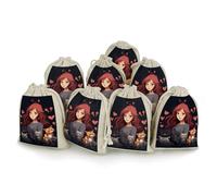 A Girl Who Loves Cats 8 PCS Muslin Bags with Drawstring Sachet Bags Empty Small Cotton Drawstring Bag Muslin Reusable & Washable Cotton Bag for Herb Spice Candy Soap Jewelry Wedding Gift Pouches