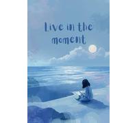 A girl writing peacefully near the blue sea under a shiny moon shade