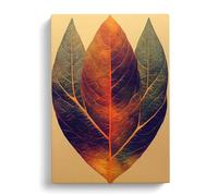 A Glorious Leaf Peach Canvas Print | Gallery Wrapped 30mm Frame Wall Art | 30x20 inches | Ready to Hang | Contemporary Floral Picture | Living Room Bedroom Lounge Office