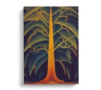 A Glorious Tree Blue, Black, Peach Canvas Print | Gallery Wrapped 30mm Frame Wall Art | 30x20 inches | Ready to Hang | Contemporary Landscape Picture | Living Room Bedroom Lounge Office