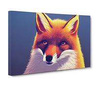 A Glowing Fox Canvas Wall Art Print 30x20 Inch | Ready to Hang, Gallery Wrapped, Fade-Resistant Inks, Securely Packaged, UK Made