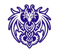 a Glyph icon of Mythical Dragon Wall Stickers 54.6x55.6cm It Won't Fall Off DarkBlue