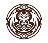 a Glyph Style icon of abyssal Dragon Symbol Wall Stickers 42x42.2cm It Won't Fall Off Coffee