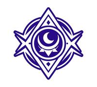 a Glyph Style icon of Night Soul Symbol Vinyl Wall Stickers 67.2x69.9cm It Won't Fall Off DarkBlue