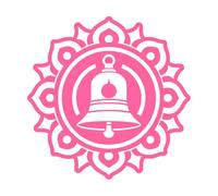 a Glyph Style icon of Tibetan Bell Symbol Wall Stickers 54.6x54.6cm Tattoo Culture Pink