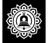 a Glyph Style icon of Tibetan Bell Symbol Wall Stickers 67.2x67.2cm Removable Without Leaving Glue White