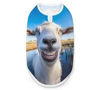 A Goat Smiles at The Camera Dog And Cat Clothes Pet Summer Sleeveless T Shirt Basic Vest 2XL