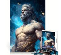 A God And The Starry Night Teenagers 1000 Pieces Puzzle Serene Game Thick Material Pattern Assemble Night Activity (38x26cm)