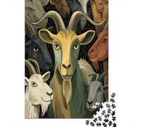 A Gold And Green Goat Cartoon Style Rätsel Für Erwachsene || Familienspaß-Puzzles 38x26cm/1000pcs Erwachsene