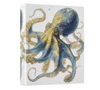 A Gold Blue Octopus 3 Ring Binders 1.5 Inch Clear View Three Ring Binders Versatile Binder Fits 200 Sheets 1 Pack