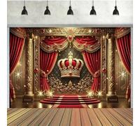 A golden embossed column crown photography background birthday item photography studio party decoration