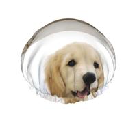 A Golden Retriever,Shower Cap Nightcap Double Layer Waterproof Elastic Bath Cap Reusable Hair Cap