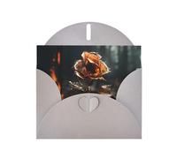A golden rose Gray Patterns greeting card 6x4 inches with envelope, covering birthdays, weddings and other occasions