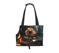 A Golden Rose Printed Portable Foldable pet Shoulder Bag, Suitable for Carrying Small Pets