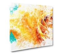 A Golden Yellow Rose Watercolour Canvas Print | Gallery Wrapped 30mm Frame Wall Art | 14x14 inches | Ready to Hang | Modern Floral Picture | Living Room Bedroom Lounge Office