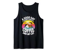 A Good Day Starts with Coffee and My Cat Lovers Tank Top